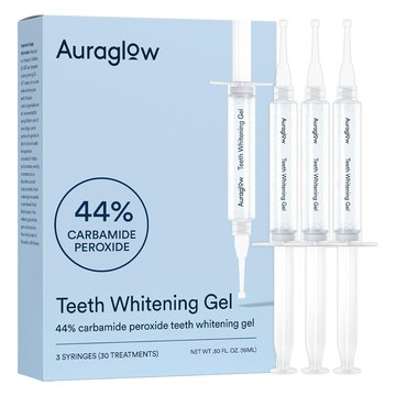 Auraglow 44% carbamide peroxide whitening gel syringes