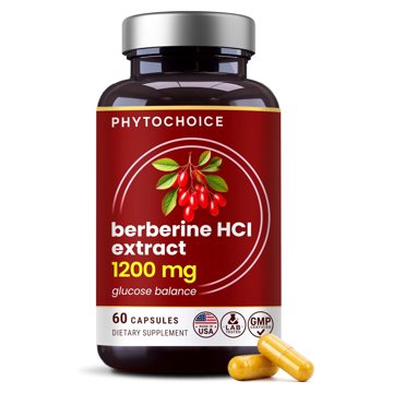 PhytoChoice pure berberine HCl 1200 mg bottle