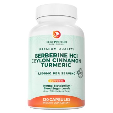 PurePremium berberine with Ceylon cinnamon bottle, 120 capsules